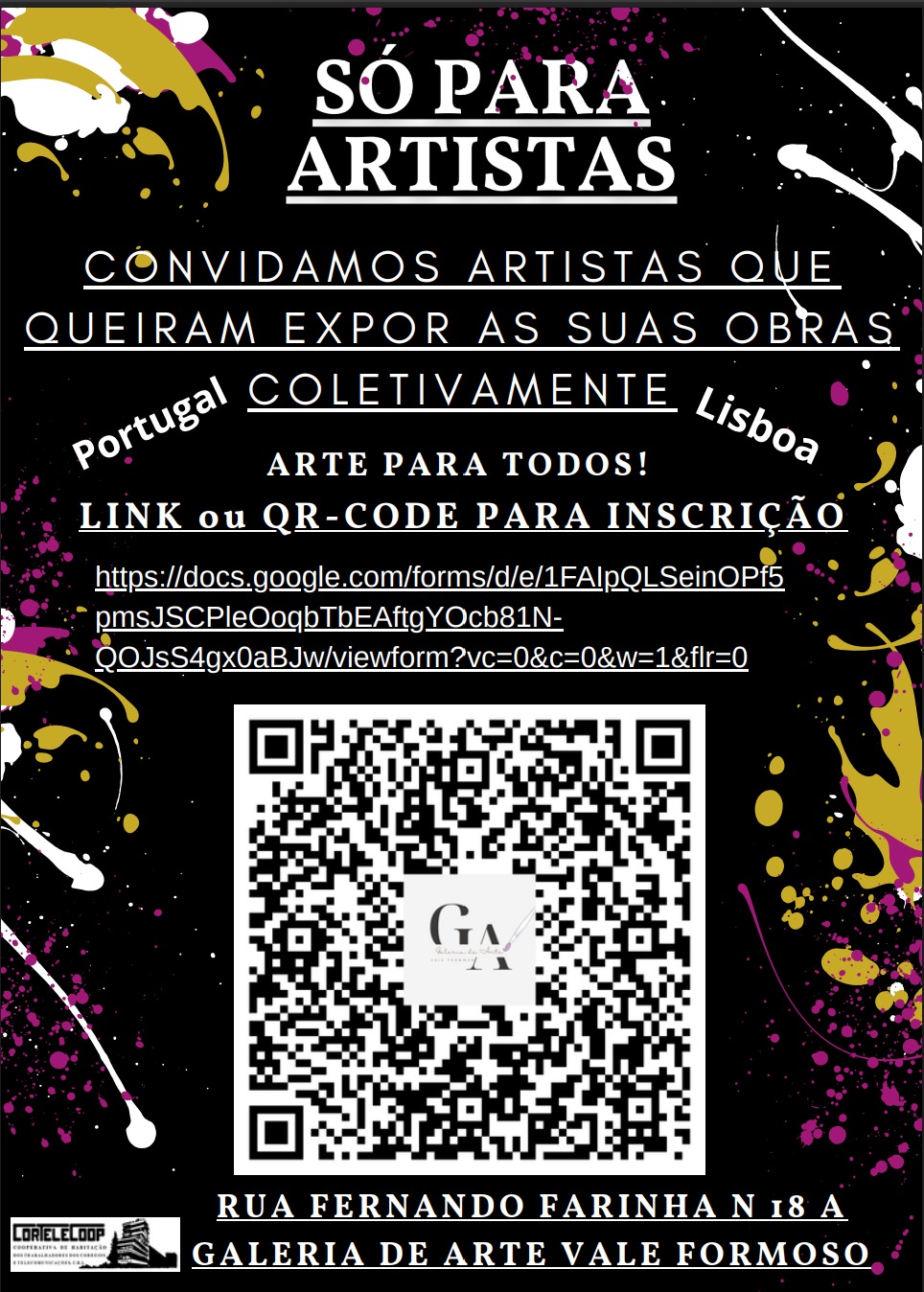 inscrições para artistas